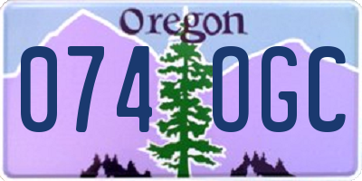 OR license plate 074OGC