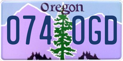 OR license plate 074OGD