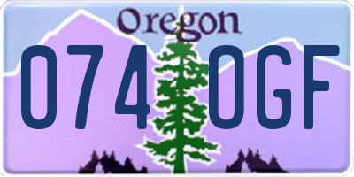 OR license plate 074OGF