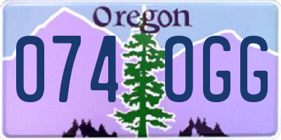 OR license plate 074OGG