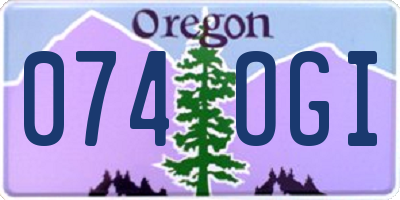 OR license plate 074OGI