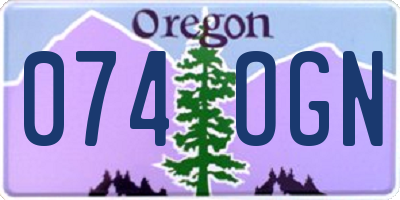 OR license plate 074OGN
