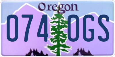 OR license plate 074OGS