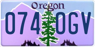 OR license plate 074OGV