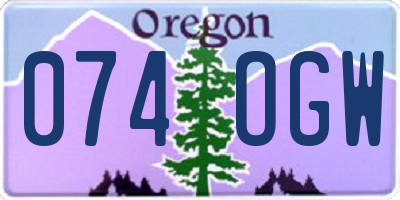 OR license plate 074OGW