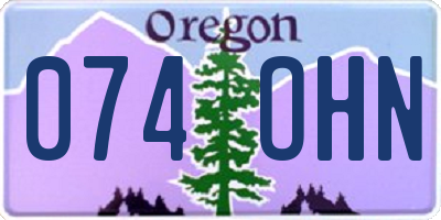 OR license plate 074OHN