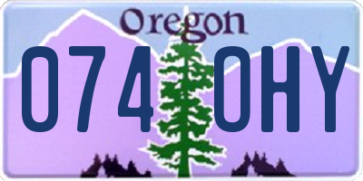 OR license plate 074OHY