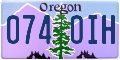 OR license plate 074OIH