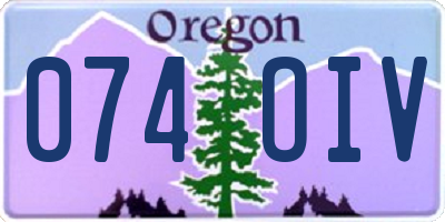 OR license plate 074OIV