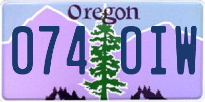 OR license plate 074OIW