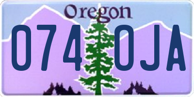 OR license plate 074OJA