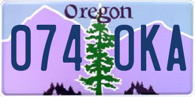 OR license plate 074OKA