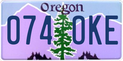 OR license plate 074OKE