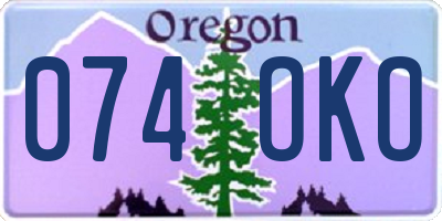 OR license plate 074OKO