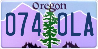 OR license plate 074OLA