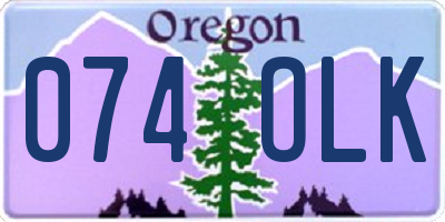 OR license plate 074OLK