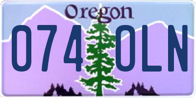 OR license plate 074OLN