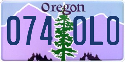 OR license plate 074OLO