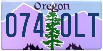 OR license plate 074OLT