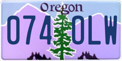 OR license plate 074OLW