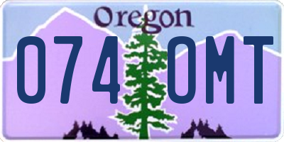 OR license plate 074OMT