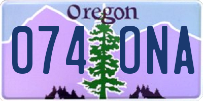 OR license plate 074ONA