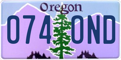 OR license plate 074OND