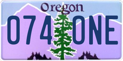 OR license plate 074ONE