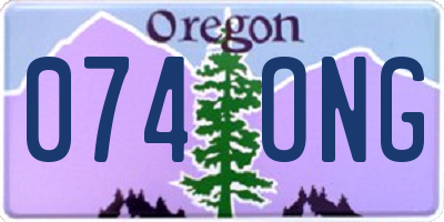 OR license plate 074ONG