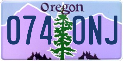 OR license plate 074ONJ