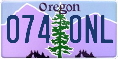 OR license plate 074ONL