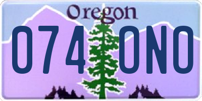 OR license plate 074ONO