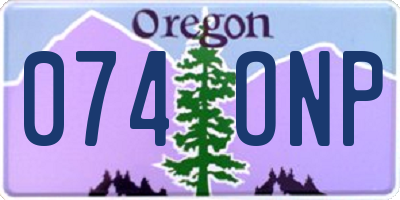 OR license plate 074ONP
