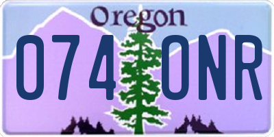 OR license plate 074ONR