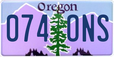 OR license plate 074ONS