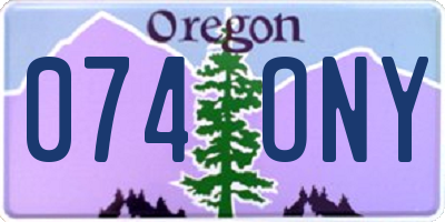 OR license plate 074ONY