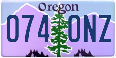 OR license plate 074ONZ
