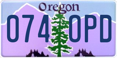 OR license plate 074OPD