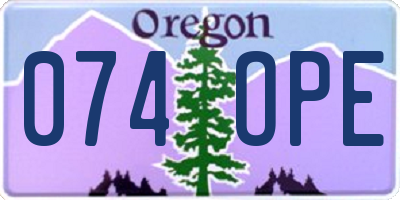 OR license plate 074OPE