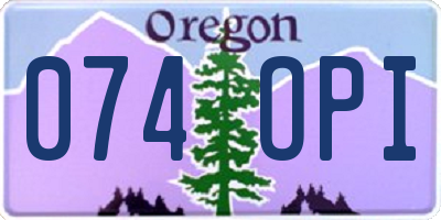 OR license plate 074OPI