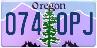 OR license plate 074OPJ