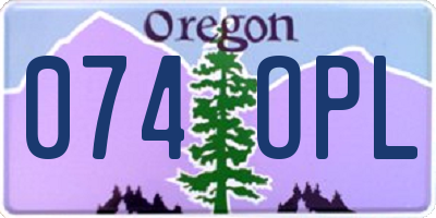 OR license plate 074OPL