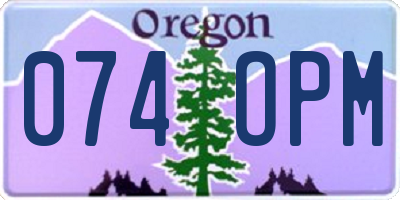 OR license plate 074OPM