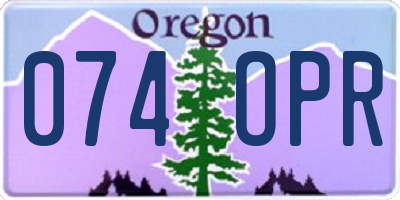 OR license plate 074OPR