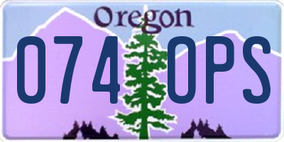 OR license plate 074OPS