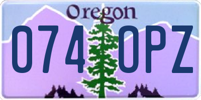 OR license plate 074OPZ