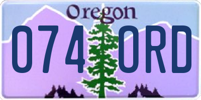 OR license plate 074ORD