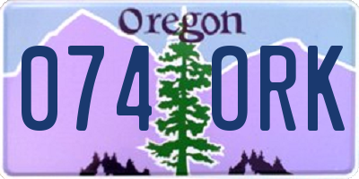 OR license plate 074ORK