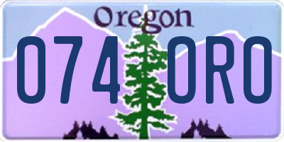 OR license plate 074ORO