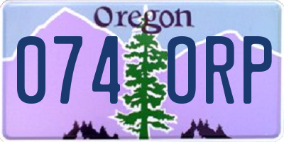 OR license plate 074ORP